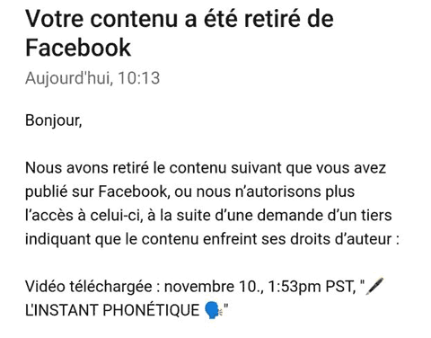 retrait facebook