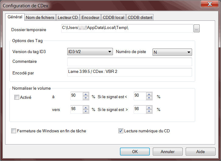 config : général