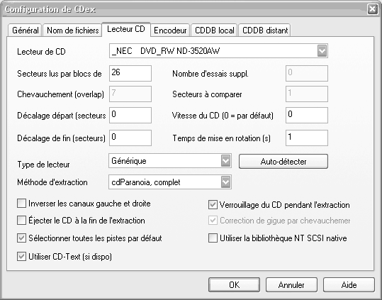 méthode d'extraction alternative config : cd-rom (alternative)