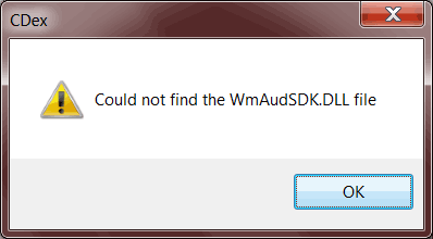 wmaudsdk.dll manquant