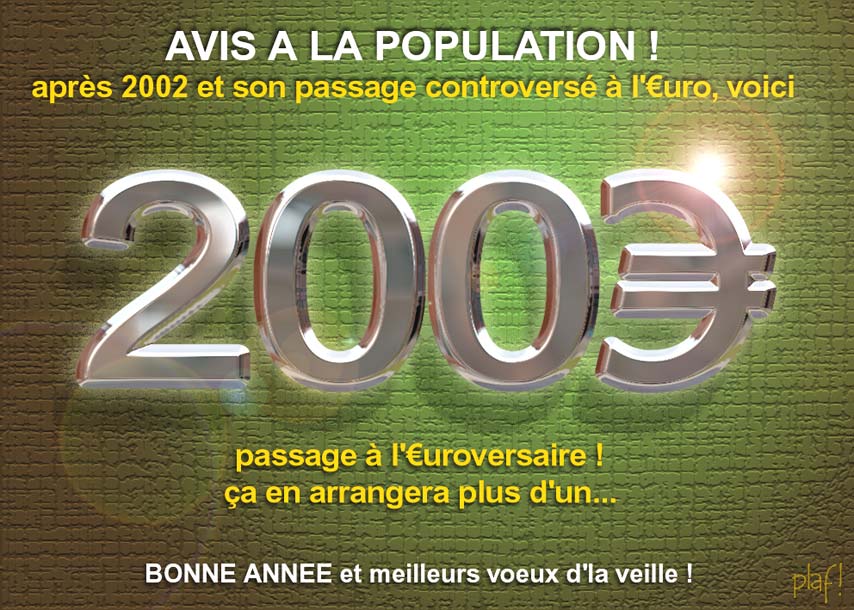 Carte de voeux 2003 : Euroversaires
