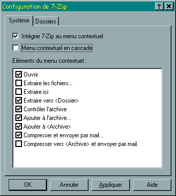 configuration 7-Zip